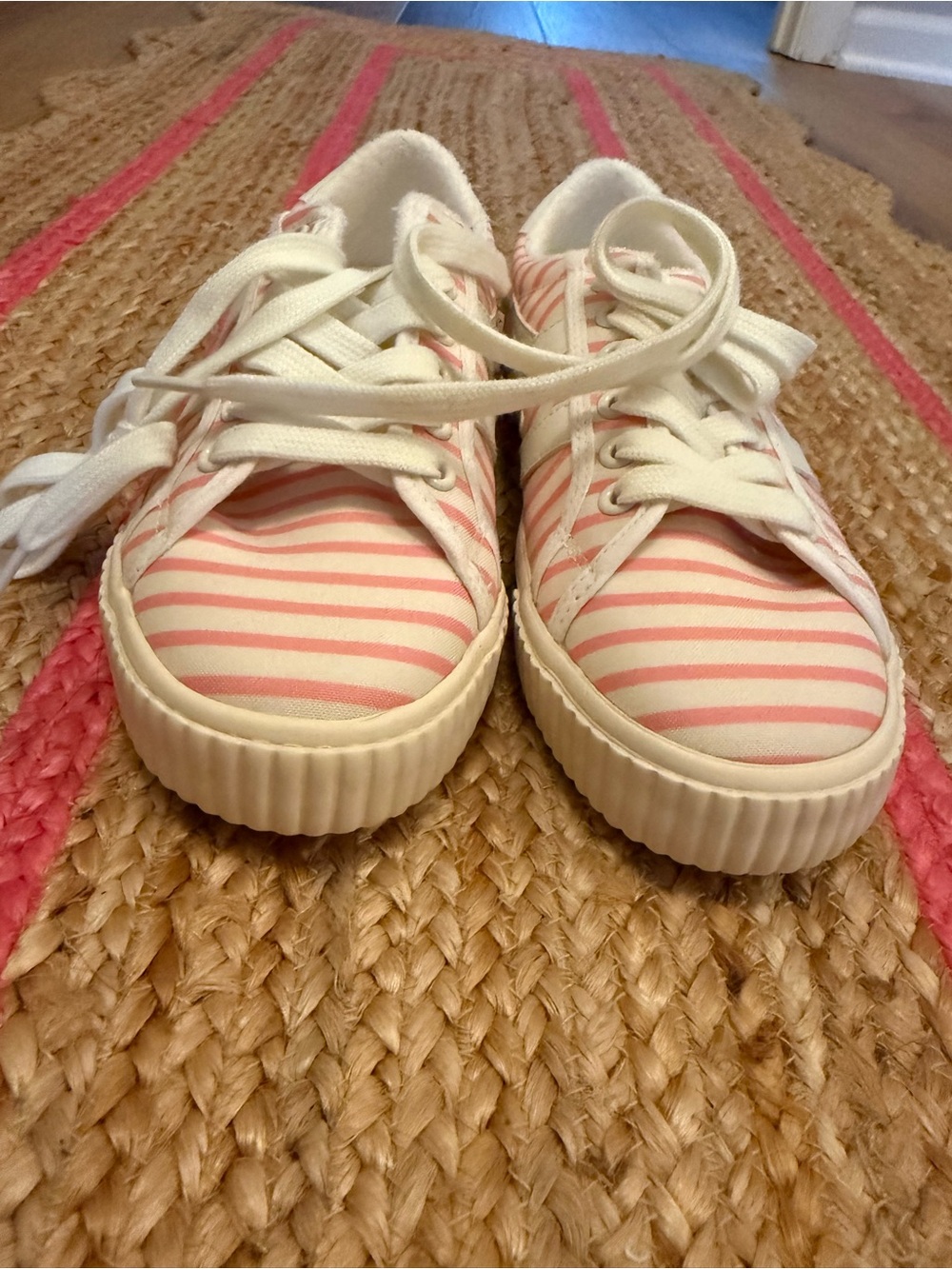 Gola Pink and White Striped Canvas Sneakers NWOT